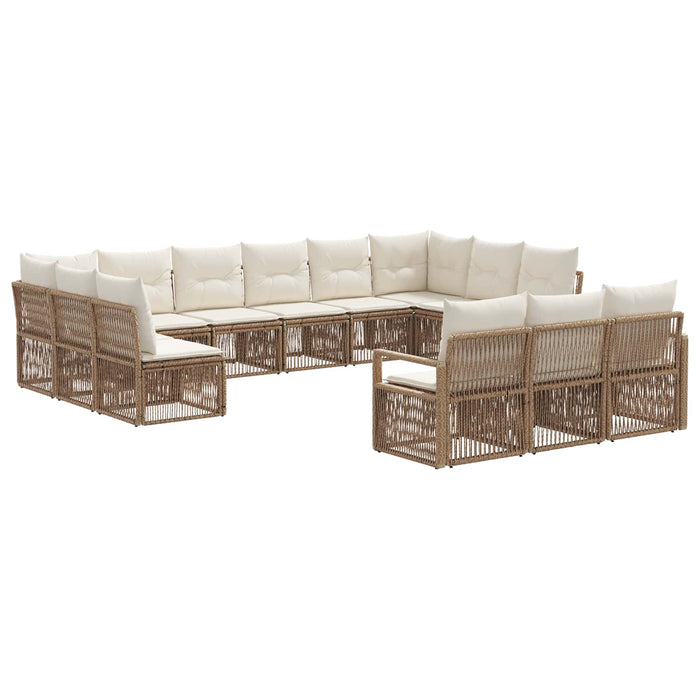 Set de canapele pentru grădină 13 pcs Bej poliratan WALTI