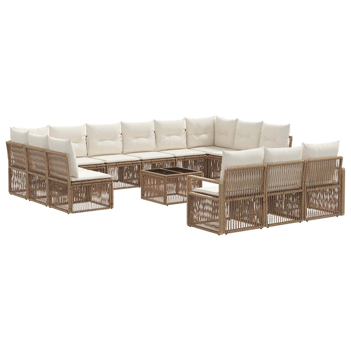 Set de canapele pentru grădină 14 pcs Bej poliratan - WALTI WALTI