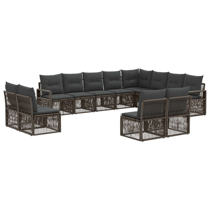Set de canapele pentru grădină 12 pcs Gri poliratan WALTI
