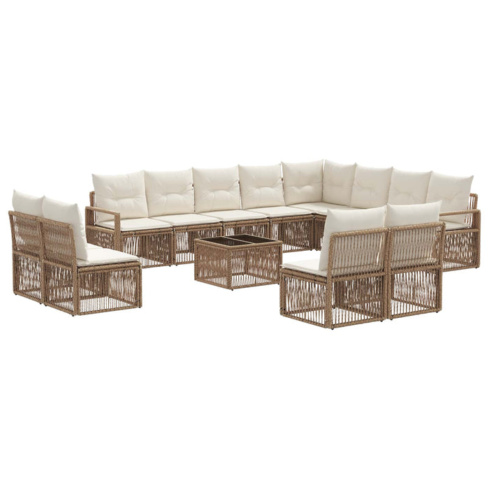 Set de canapele pentru grădină 13 pcs Bej poliratan WALTI