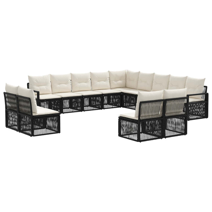 Set de canapele pentru grădină 13 pcs Negru poliratan - WALTI WALTI