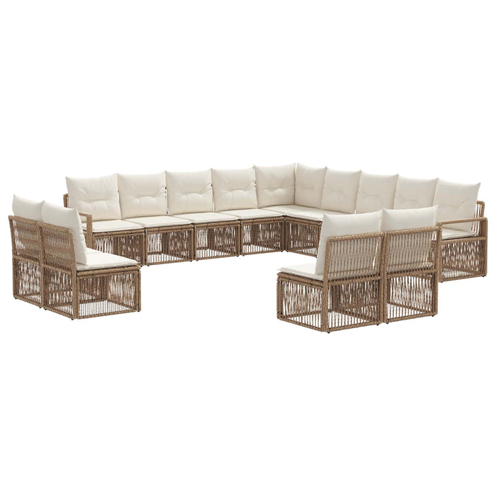 Set de canapele pentru grădină 13 pcs Bej poliratan WALTI