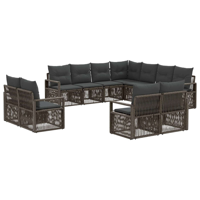 Set de canapele pentru grădină 11 pcs Gri poliratan WALTI