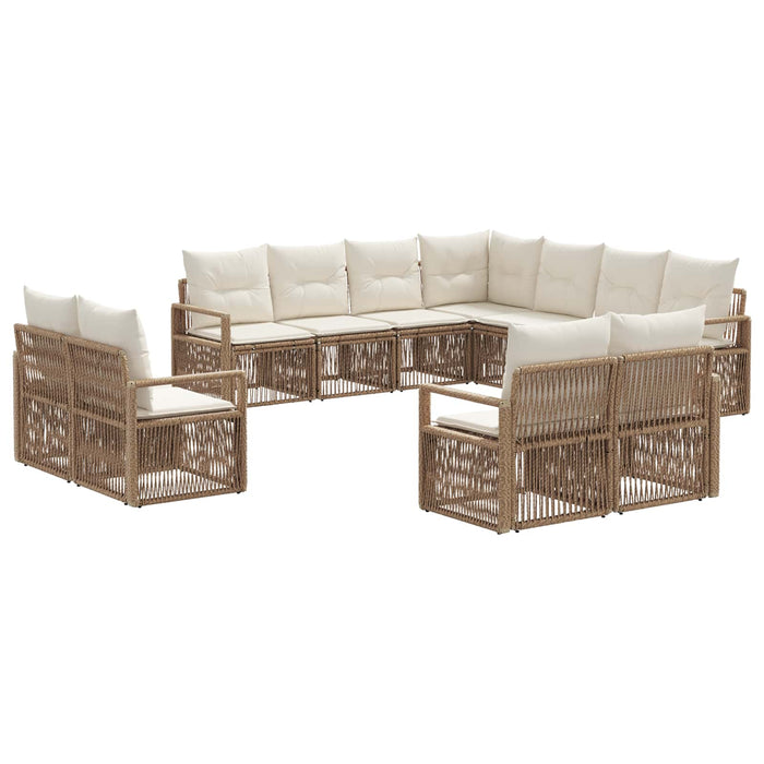 Set de canapele pentru grădină 11 pcs Bej poliratan WALTI