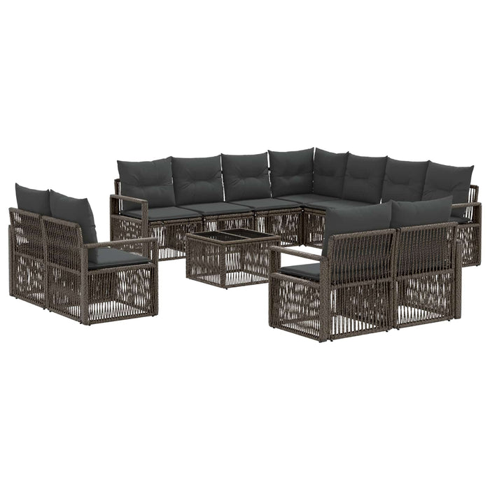 Set de canapele pentru grădină 12 pcs Gri poliratan - WALTI WALTI