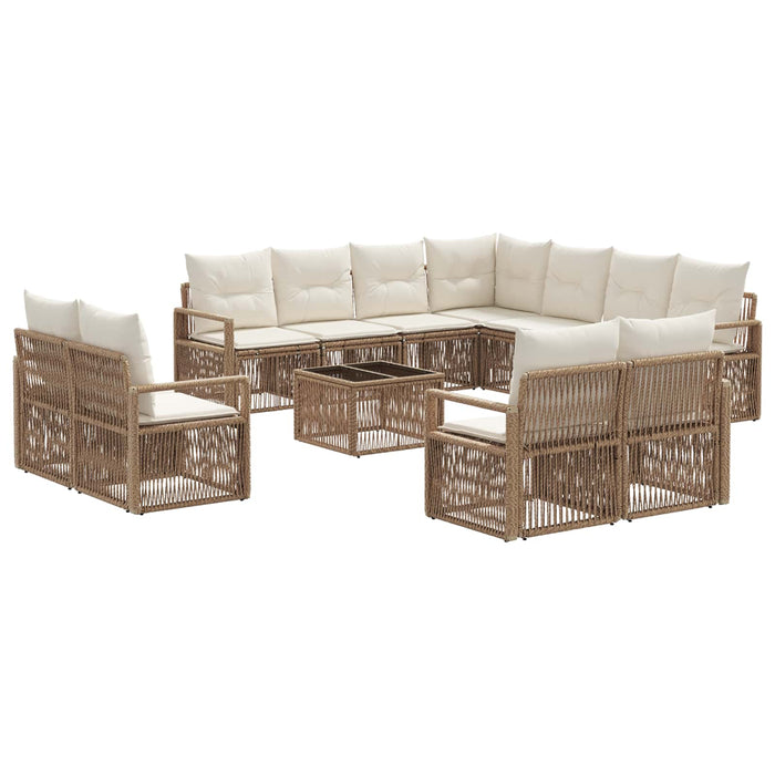 Set de canapele pentru grădină 12 pcs Bej poliratan - WALTI WALTI