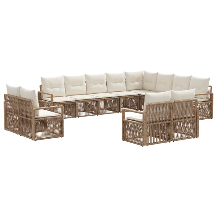 Set de canapele pentru grădină 12 pcs Bej poliratan WALTI