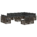 Set de canapele pentru grădină 13 pcs Gri poliratan - WALTI WALTI