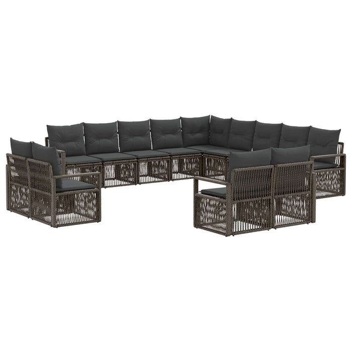 Set de canapele pentru grădină 13 pcs Gri poliratan WALTI