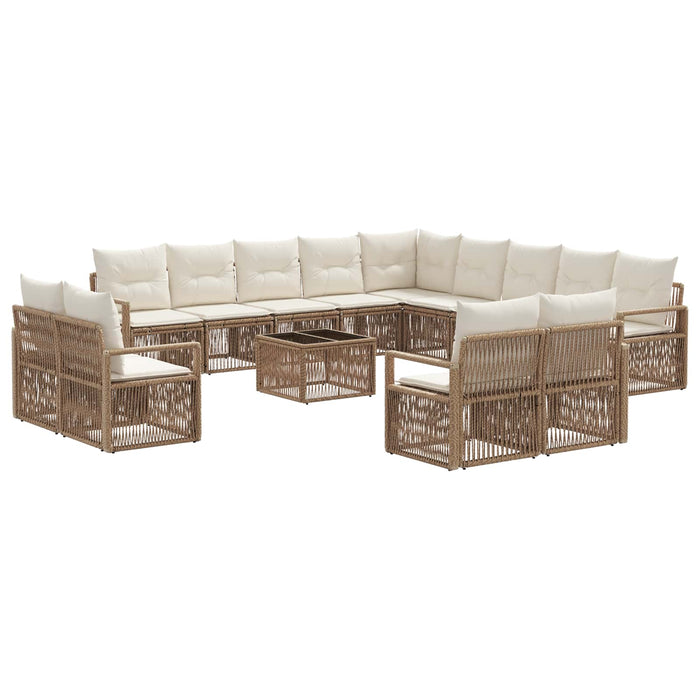 Set de canapele pentru grădină 14 pcs Bej poliratan - WALTI WALTI