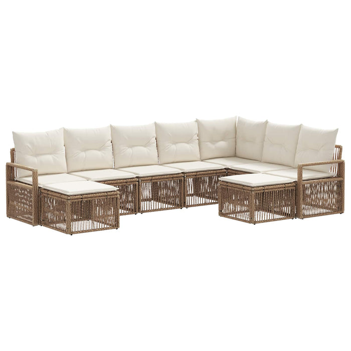 Set de canapele pentru grădină 9 pcs Bej poliratan WALTI