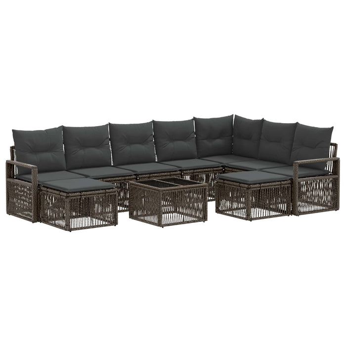 Set de canapele pentru grădină 10 pcs Gri poliratan - WALTI WALTI