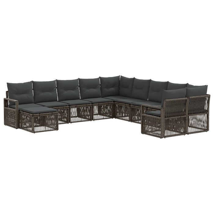Set de canapele pentru grădină 11 pcs Gri poliratan WALTI