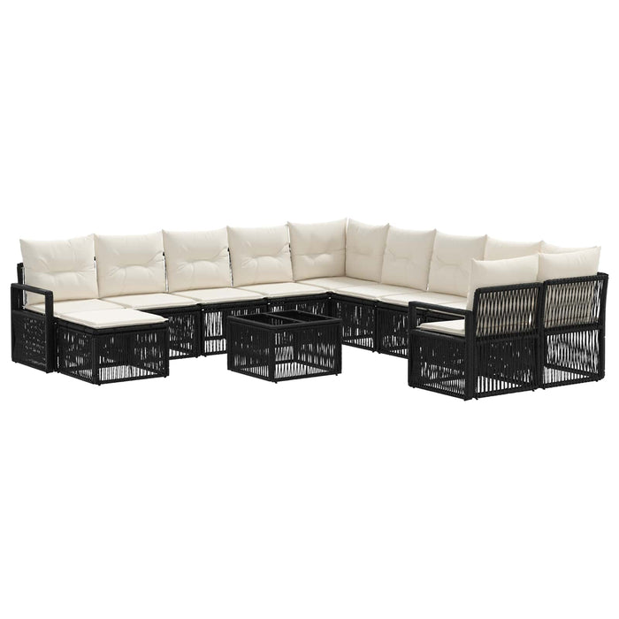 Set de canapele pentru grădină 12 pcs Negru poliratan - WALTI WALTI