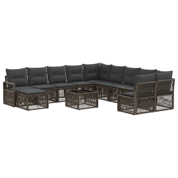 Set de canapele pentru grădină 12 pcs Gri poliratan - WALTI WALTI