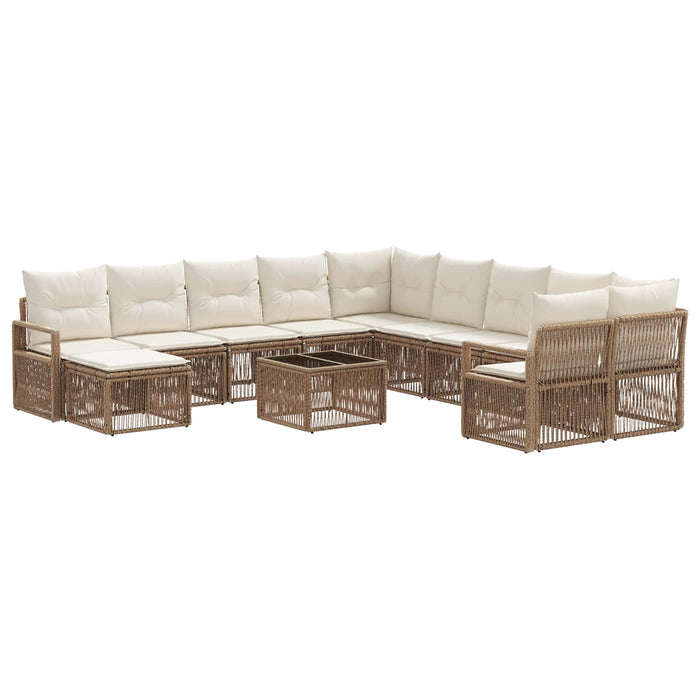 Set de canapele pentru grădină 12 pcs Bej poliratan - WALTI WALTI