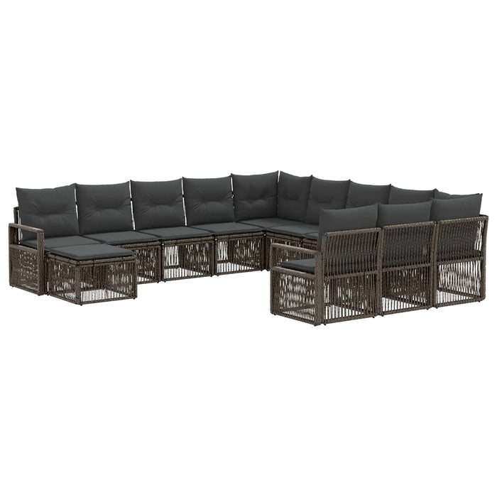 Set de canapele pentru grădină 12 pcs Gri poliratan WALTI