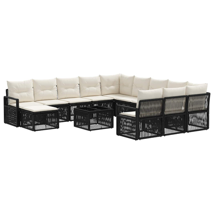 Set de canapele pentru grădină 13 pcs Negru poliratan - WALTI WALTI