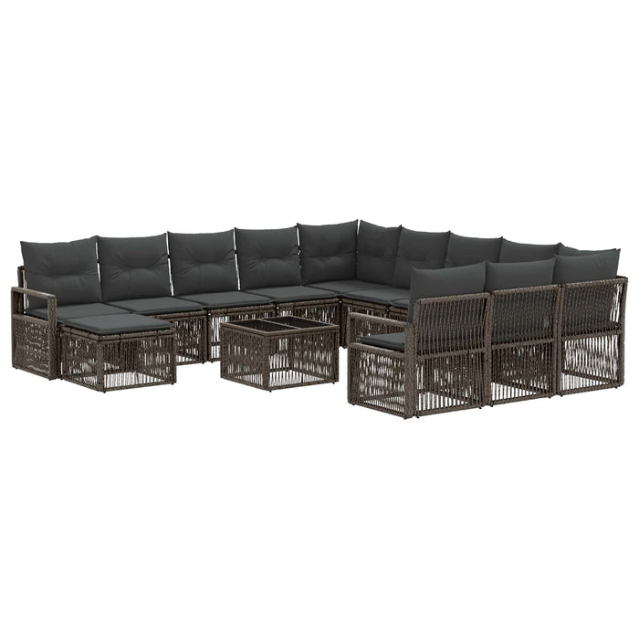 Set de canapele pentru grădină 13 pcs Gri poliratan - WALTI WALTI