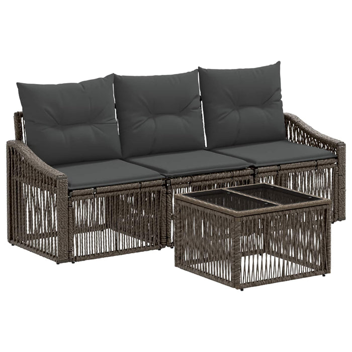 Set de canapele pentru grădină 4 pcs Gri poliratan - WALTI WALTI