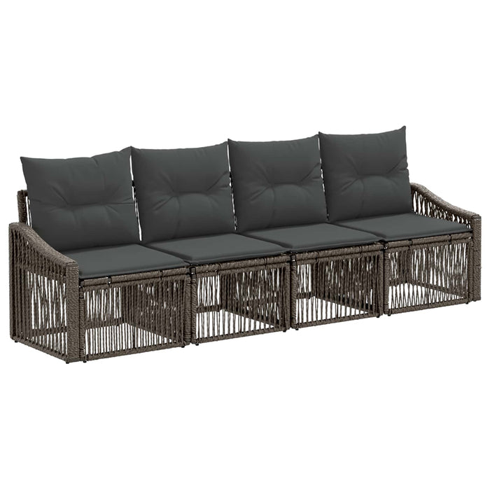Set de canapele pentru grădină 4 pcs Gri poliratan WALTI