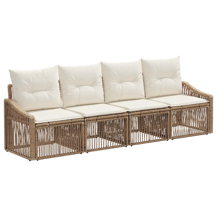 Set de canapele pentru grădină 4 pcs Bej poliratan WALTI