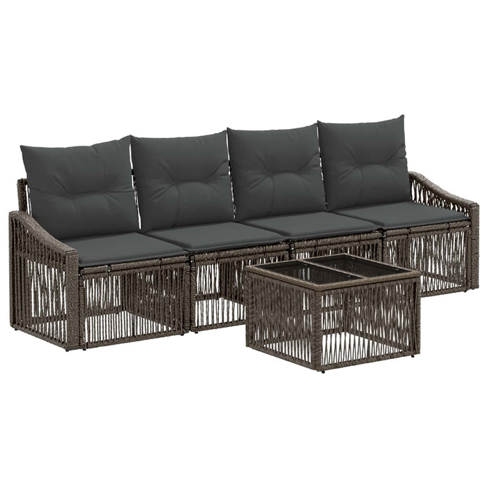 Set de canapele pentru grădină 5 pcs Gri poliratan - WALTI WALTI