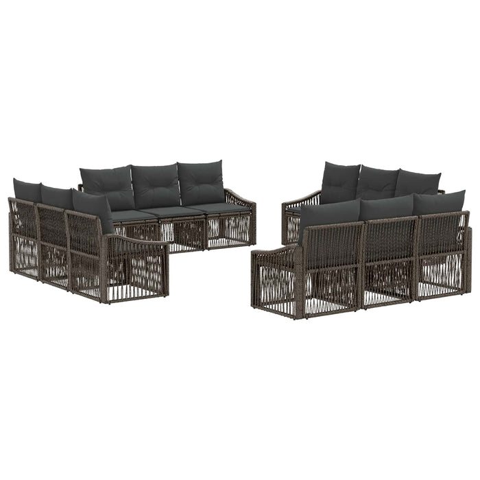 Set de canapele pentru grădină 12 pcs Gri poliratan WALTI