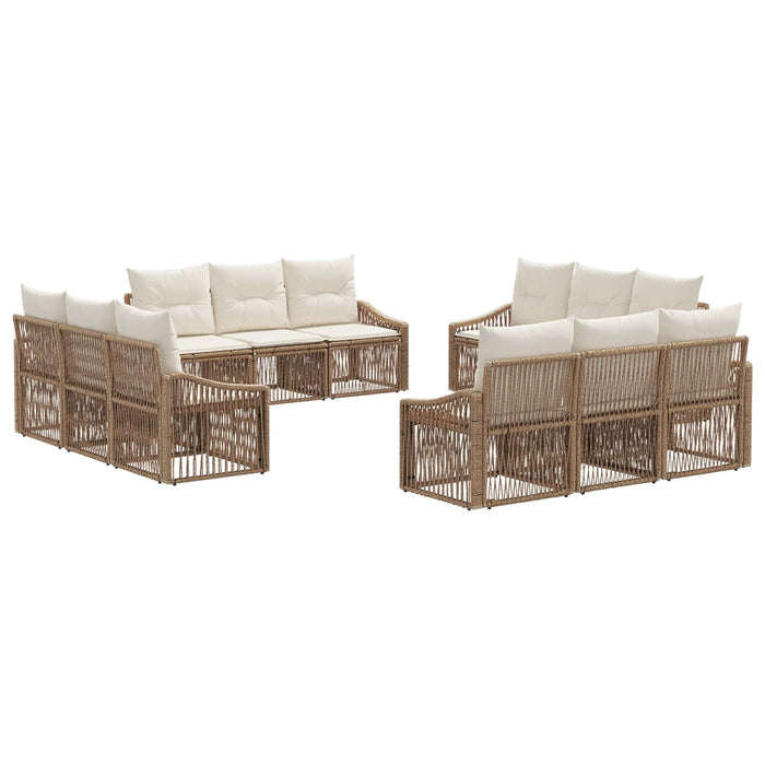 Set de canapele pentru grădină 12 pcs Bej poliratan WALTI