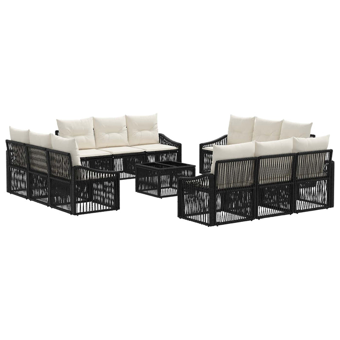 Set de canapele pentru grădină 13 pcs Negru poliratan - WALTI WALTI