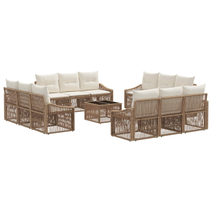 Set de canapele pentru grădină 13 pcs Bej poliratan - WALTI WALTI