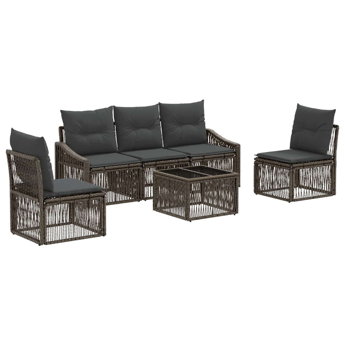 Set de canapele pentru grădină 6 pcs Gri poliratan - WALTI WALTI