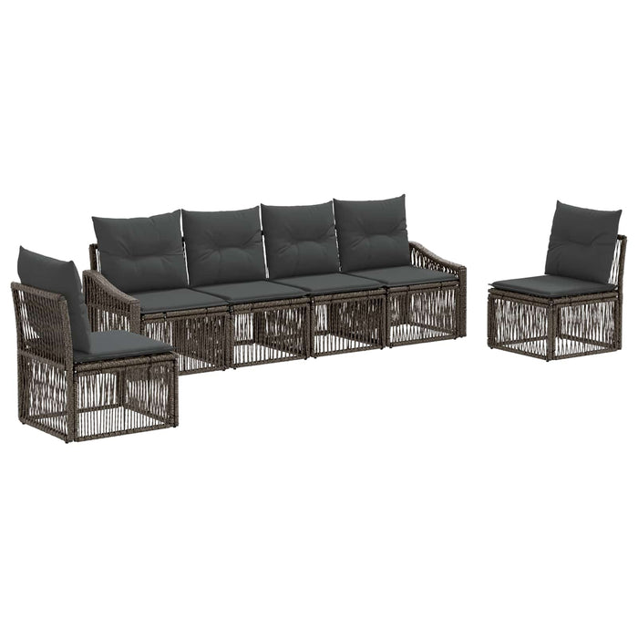 Set de canapele pentru grădină 6 pcs Gri poliratan WALTI