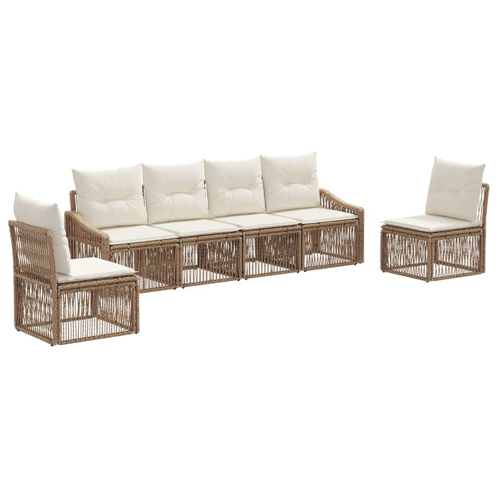 Set de canapele pentru grădină 6 pcs Bej poliratan WALTI