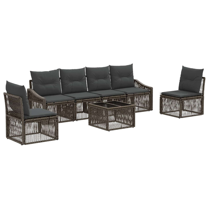 Set de canapele pentru grădină 7 pcs Gri poliratan - WALTI WALTI