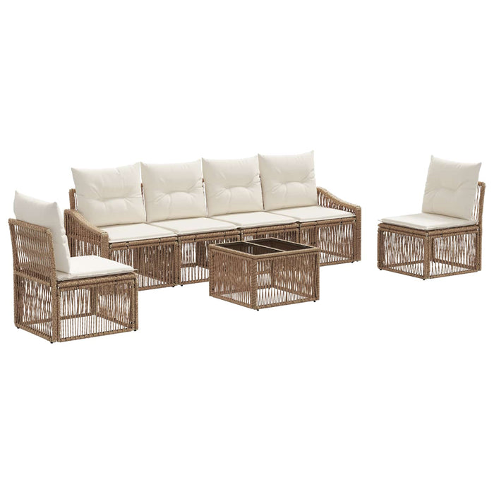 Set de canapele pentru grădină 7 pcs Bej poliratan - WALTI WALTI
