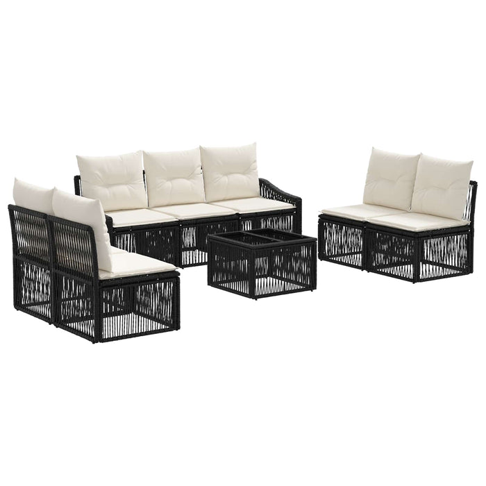 Set de canapele pentru grădină 8 pcs Negru poliratan - WALTI WALTI