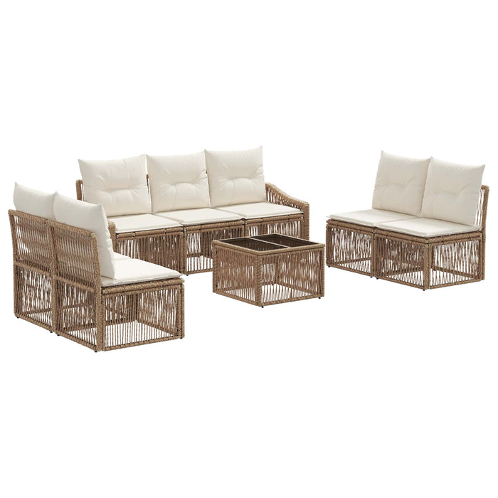 Set de canapele pentru grădină 8 pcs Bej poliratan WALTI