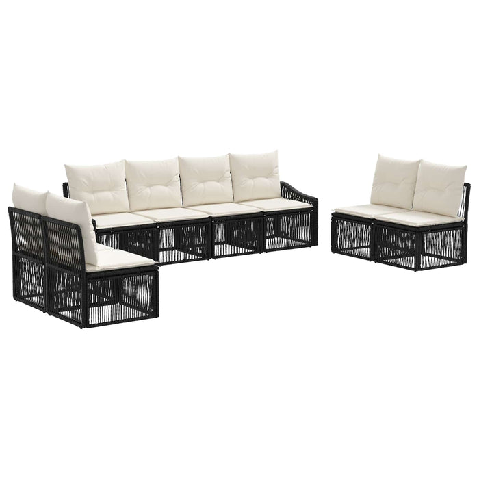 Set de canapele pentru grădină 8 pcs Negru poliratan WALTI