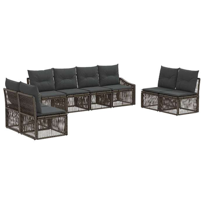 Set de canapele pentru grădină 8 pcs Gri poliratan WALTI
