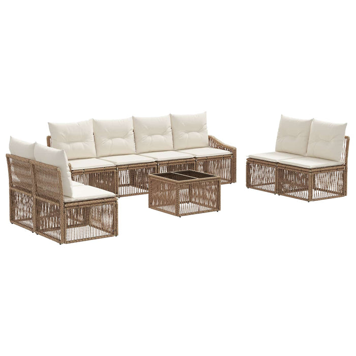 Set de canapele pentru grădină 9 pcs Bej poliratan - WALTI WALTI