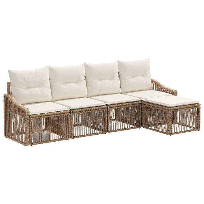 Set de canapele pentru grădină 5 pcs Bej poliratan WALTI