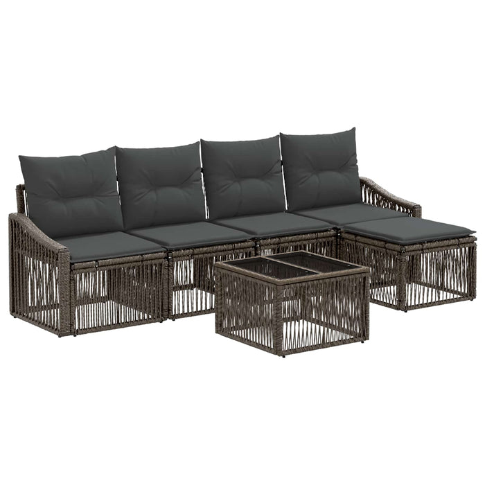 Set de canapele pentru grădină 6 pcs Gri poliratan - WALTI WALTI