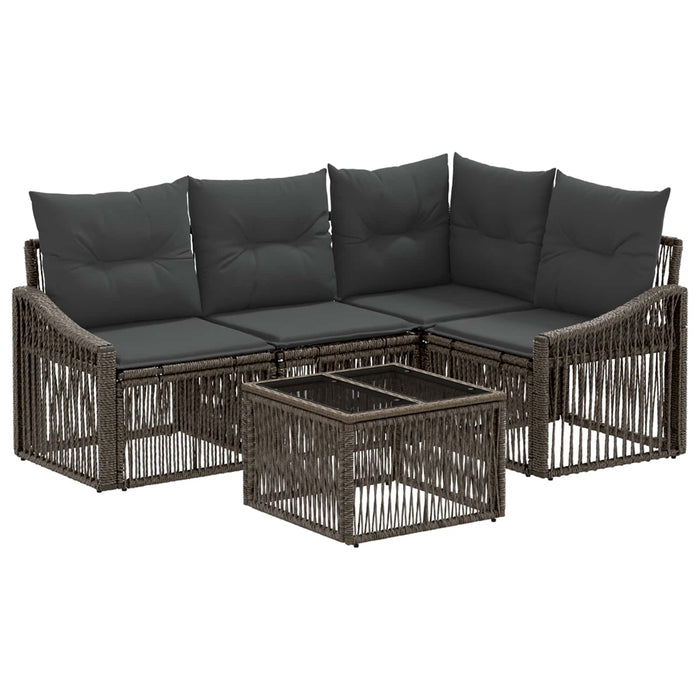 Set de canapele pentru grădină 5 pcs Gri poliratan - WALTI WALTI