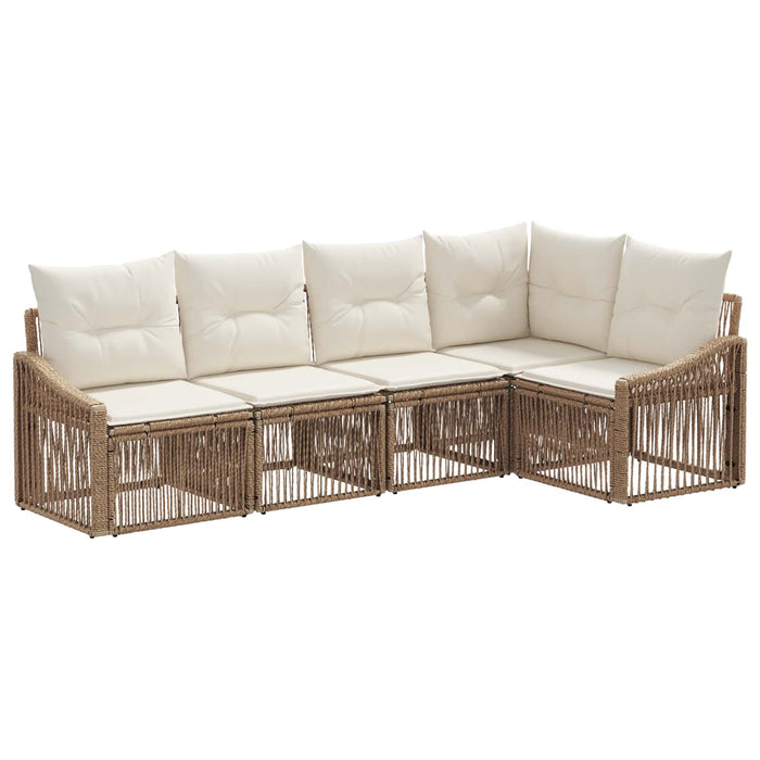Set de canapele pentru grădină 5 pcs Bej poliratan WALTI