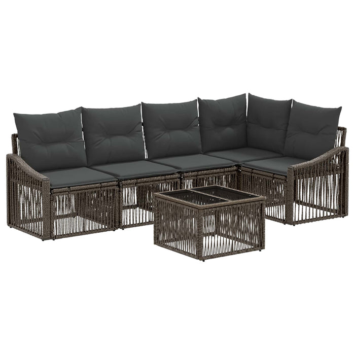 Set de canapele pentru grădină 6 pcs Gri poliratan - WALTI WALTI