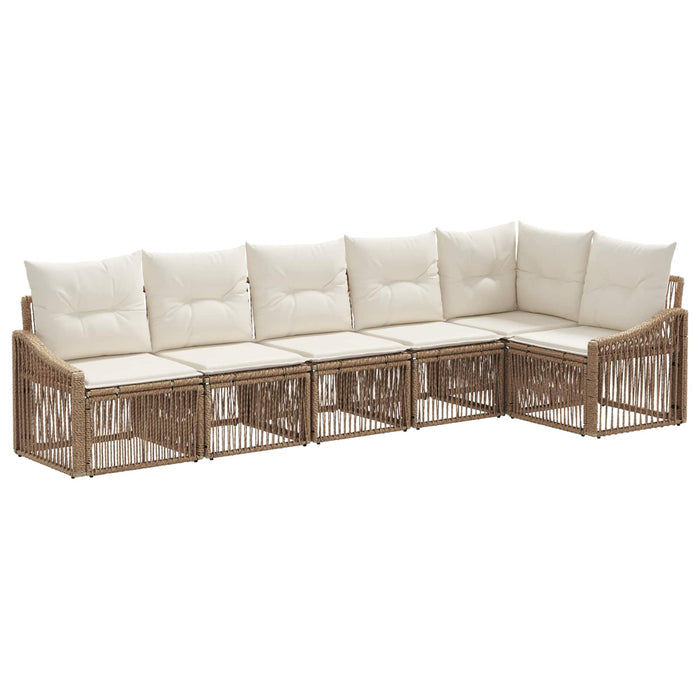 Set de canapele pentru grădină 6 pcs Bej poliratan WALTI