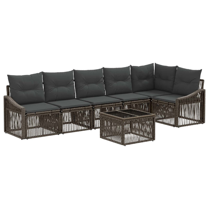 Set de canapele pentru grădină 7 pcs Gri poliratan - WALTI WALTI