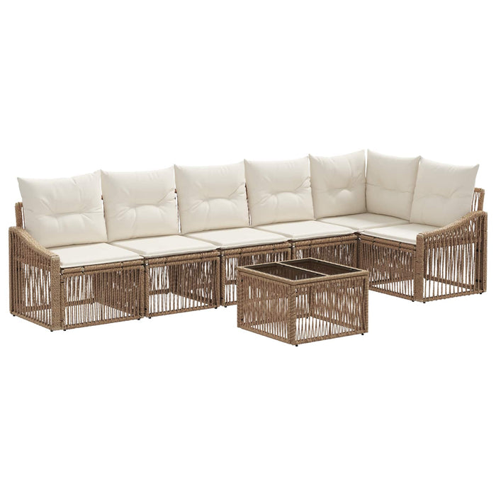 Set de canapele pentru grădină 7 pcs Bej poliratan - WALTI WALTI