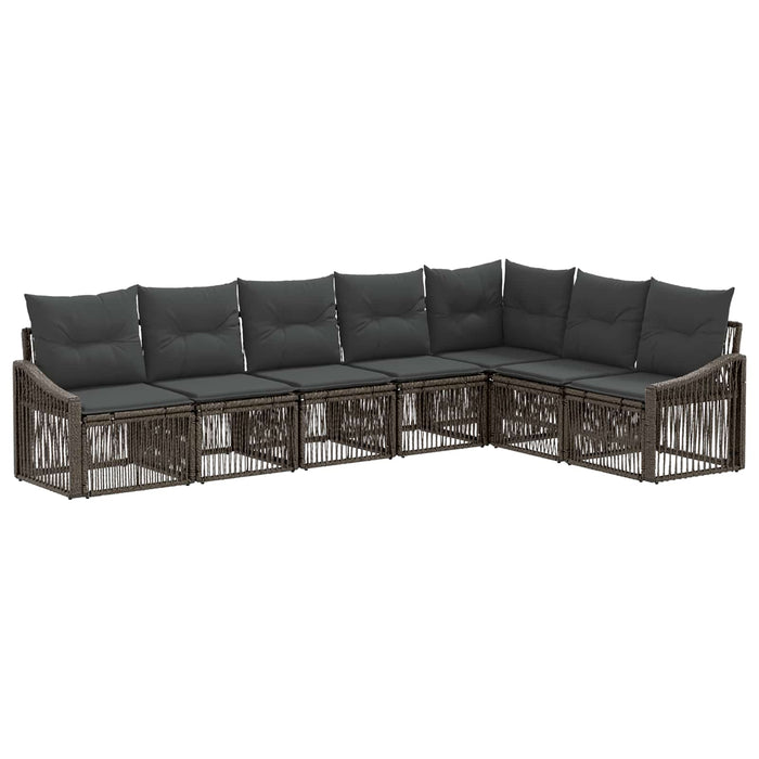 Set de canapele pentru grădină 7 pcs Gri poliratan WALTI